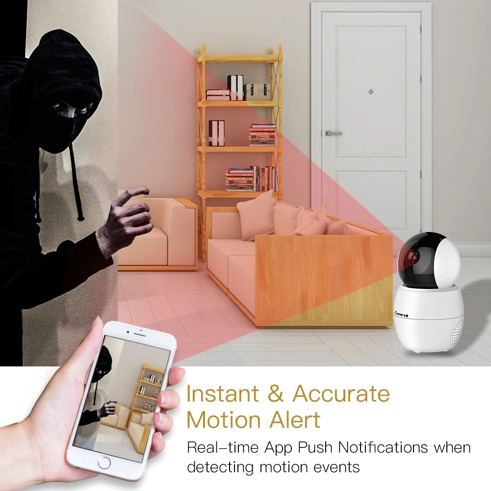 Tuya Smart Camera WiFi Security Rotating Camera HD 1080P Network Two-way Audio IP Camera Work with Google Assistant