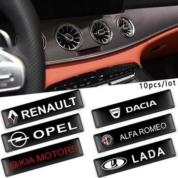 

10pcs Car styling 3D Epoxy Car Interior decoration sticker decal For BMW Audi Seat Skoda Mercedes Toyota Peugeot Nissan Suzuki