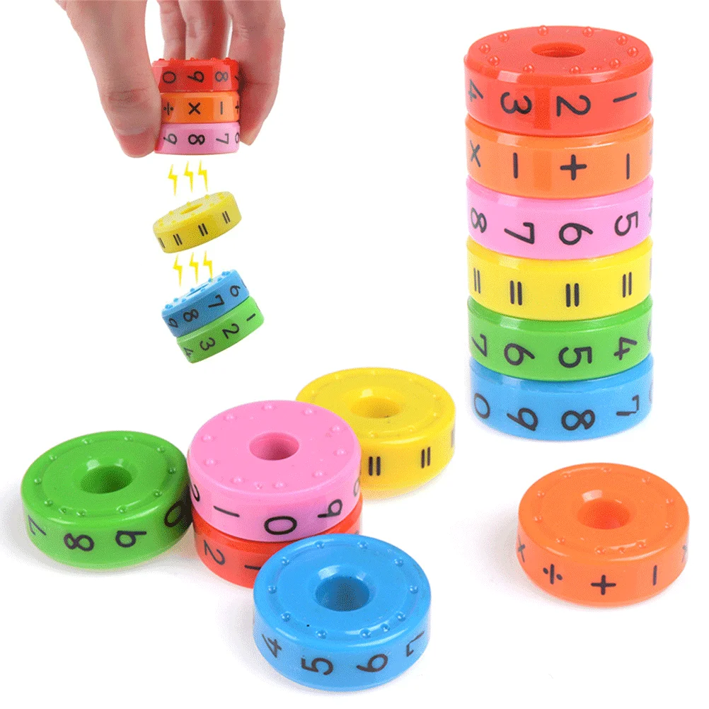 6PCS/set Montessori Math Plastic Toys Children Number Cylinder