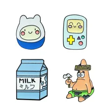 Модные Мультяшные Броши используются в аксессуарах для одежды 1 комплект из 4 рисунков из мультфильмов, подходящих для использования в воротниках, рукавах