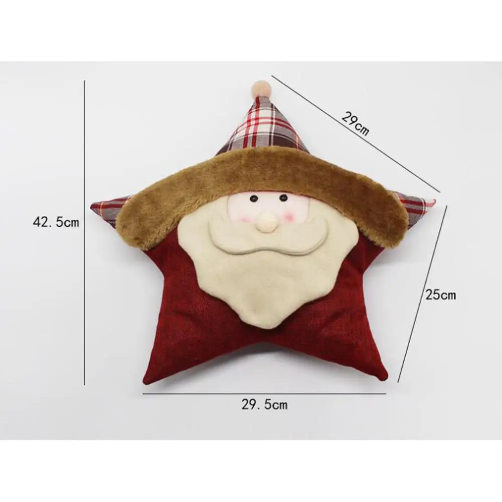 HobbyLane Christmas Plush Pillows Five-Star Pillow Cushion Santa Claus Snowman Elk Party Holiday Decoration
