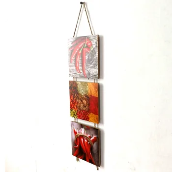 

Wooden Spice Pattern Wall Hanger Kitchen Decoration Wall Decoration(3 Series in One String, Style 2)
