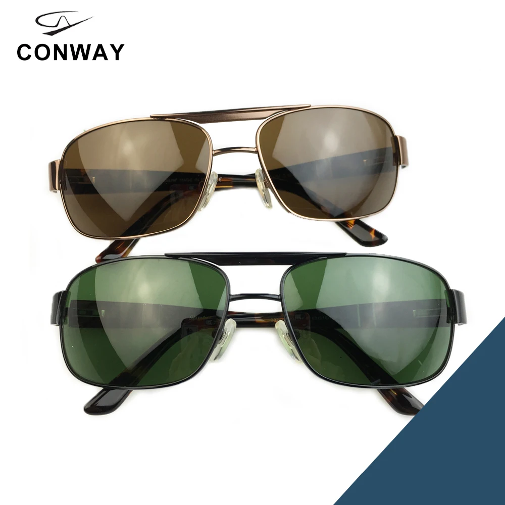 Винтажные прямоугольные солнцезащитные очки Conway для мужчин, очки для вождения, солнцезащитные очки из металлического сплава для активного отдыха