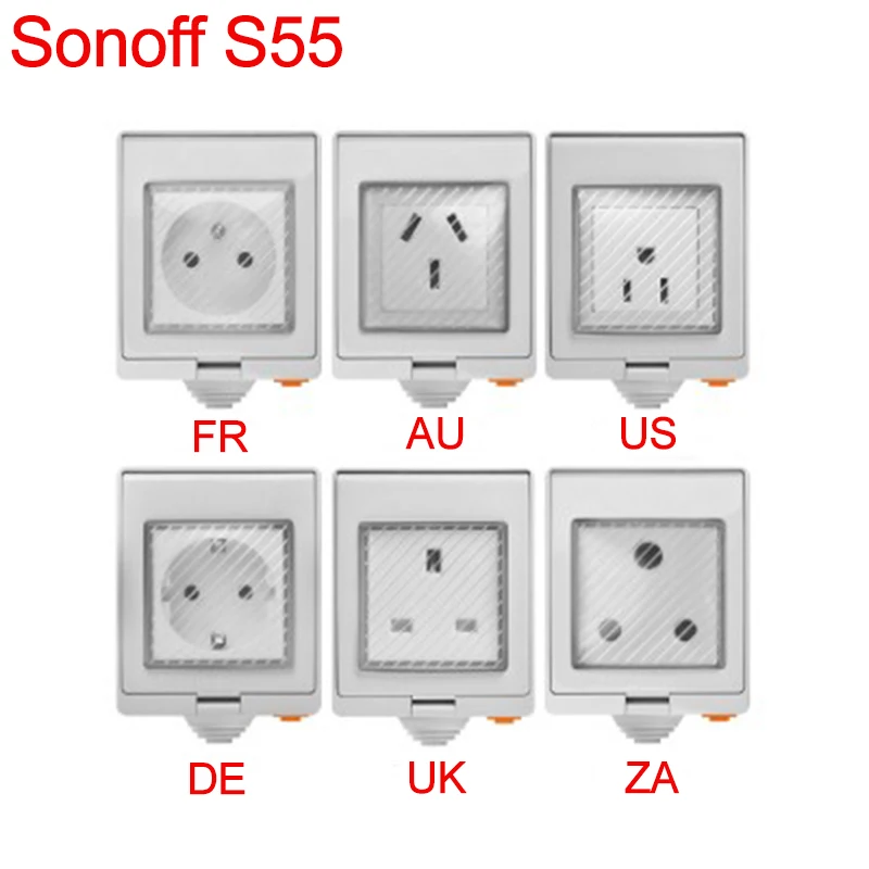 Sonoff S55 Wifi умная розетка для помещений и улицы Водонепроницаемая умная домашняя дистанционная Беспроводная розетка с таймером для работы с Alexa Google Home