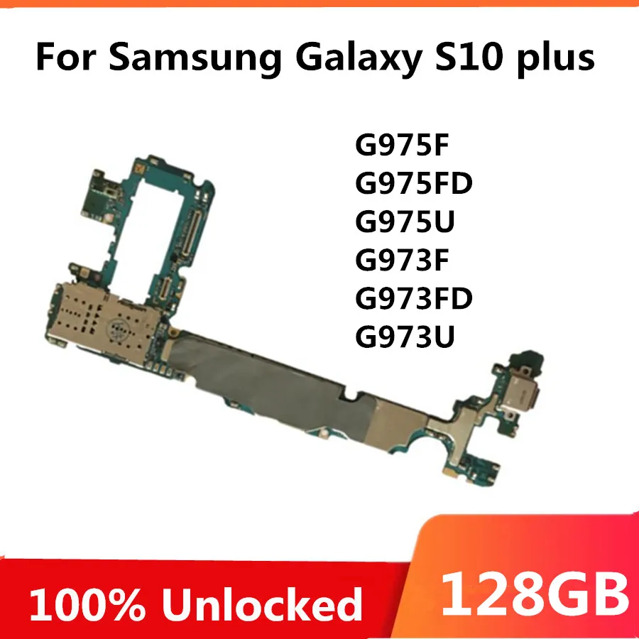 Для samsung Galaxy S10/S10 Plus/S10E материнская плата G975F G975FD G975U G973F G973FD G973U оригинальная разблокированная материнская плата