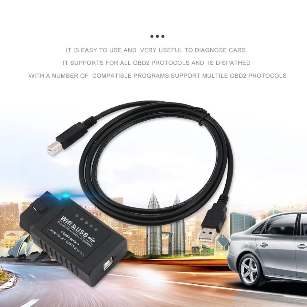 20 шт. новое обновление ELM327 wifi USB сканер диагностический инструмент ELM 327 Wifi OBD ii