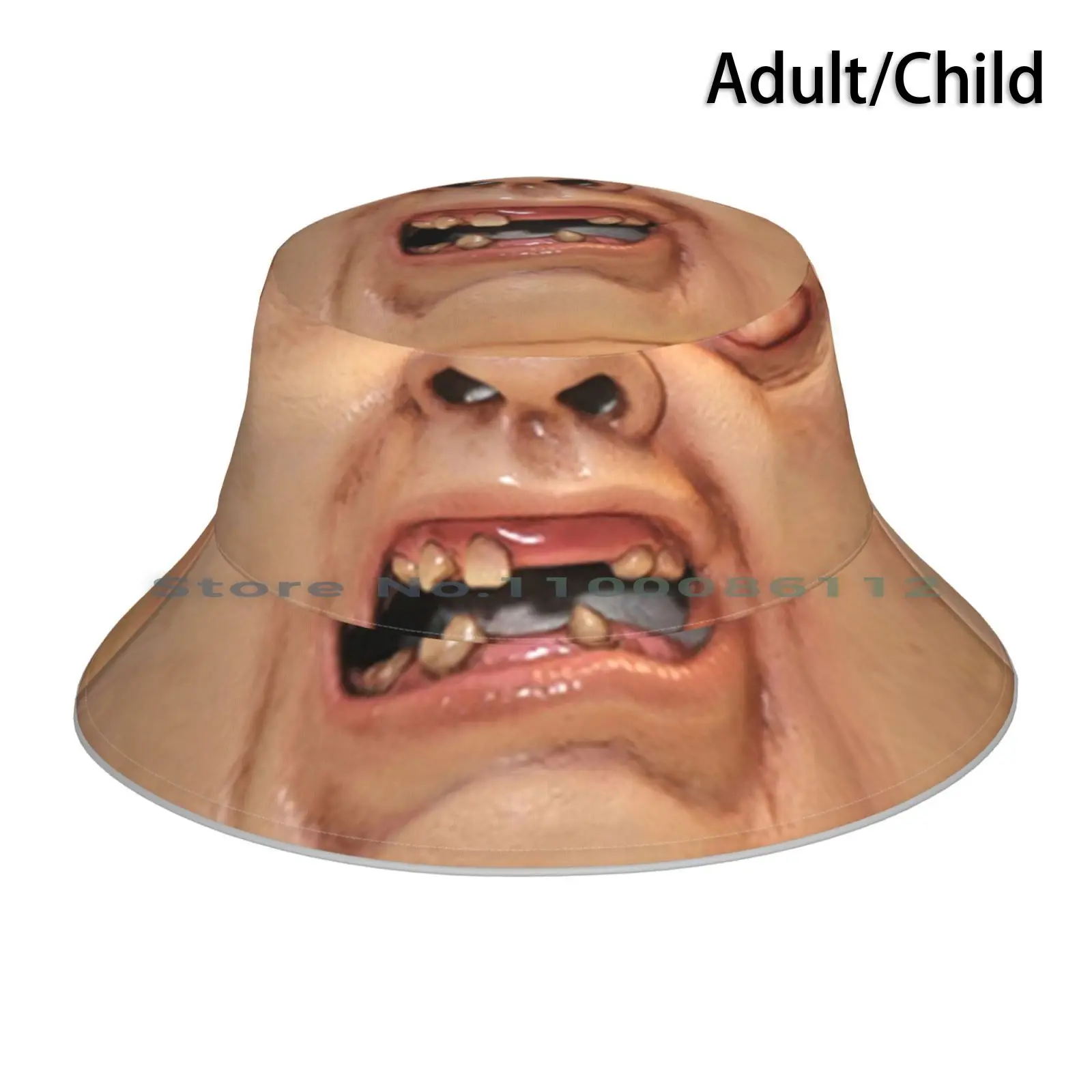 Sloth Ugly Mask Bucket Hat Sun Cap Sloth Goonies Funny Bad Teeth 80S Foldable Outdoor Fisherman Hat