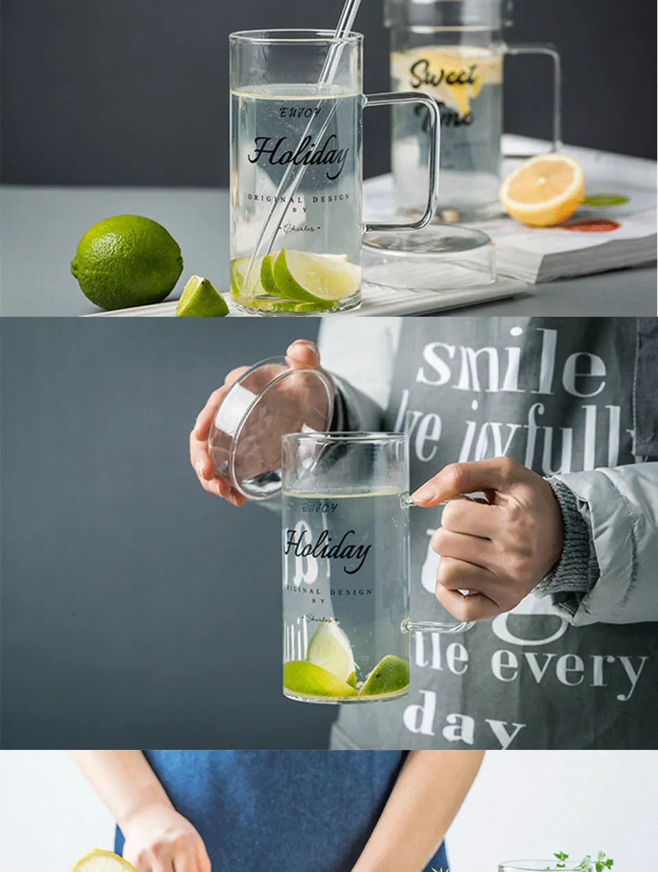 700ml Water Bottle 600ml Pink Panther Handmade Heat Resistance Clear Glass Coffee Mug Tea Milk Juice Cup Water Beer Drinkware