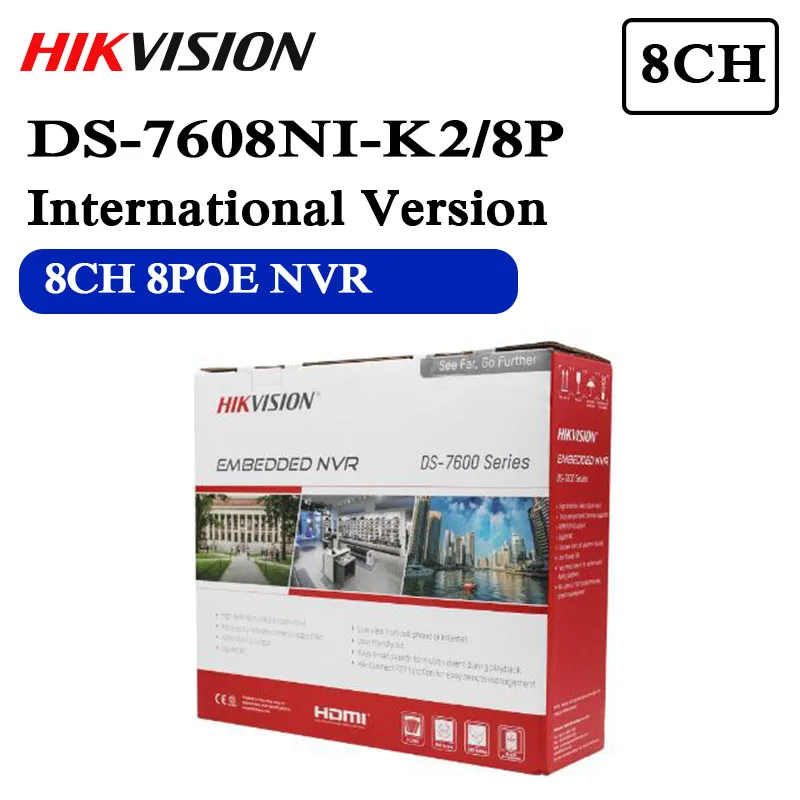 В наличии БЕСПЛАТНАЯ ДОСТАВКА DS-7608NI-K2/8 P английская версия 2 порта SATA 8 POE 4K 8ch NVR plug