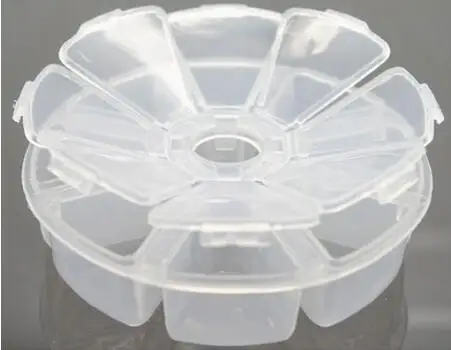 

NEW Diy Diamond Storage Box Handy Mini Plastic Round 8 Mobile Compartment Pill Jewelry Organizer Container