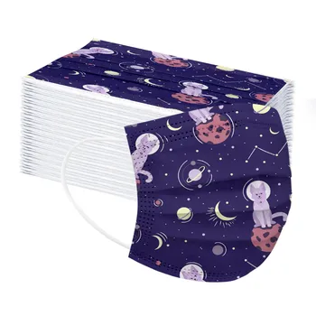 

10/30/50/80/100PCS Non-woven Disposable Face Mask Fashion 3 Layer Mask Children Print Cover Mouth Mask With Design Mascaras