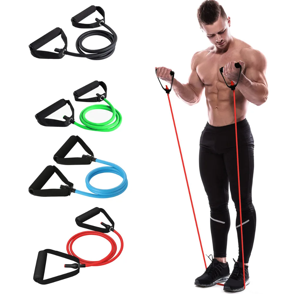 Yoga Pull Rope Elastic Resistance Bands Fitness Workout Exercise Tubes 120cm New 