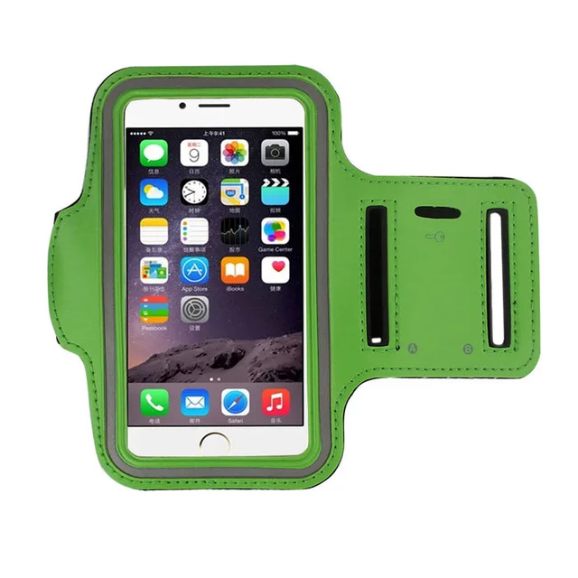 Универсальный чехол для телефона для бега, занятий спортом, спортзала, нарукавная повязка, чехол для samsung Galaxy S6 S7 Edge - Цвет: Зеленый