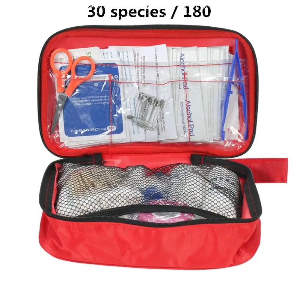 

MeterMall 180PCS/Set 30 Kinds First Aid Kit Emergency Bag Home Car Outdoor Guide Kit