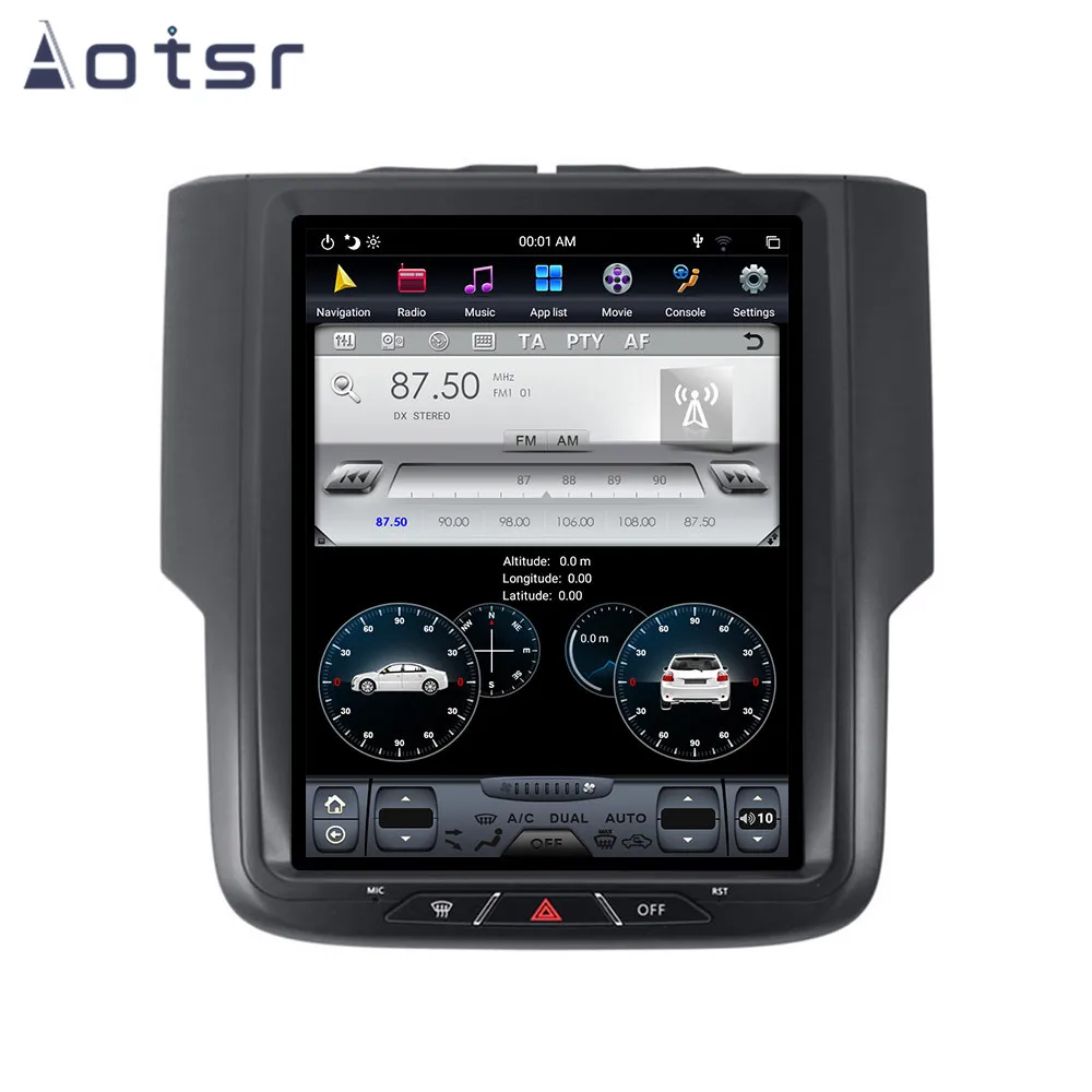 AOTSR 10,4 дюймов wifi DSP Android 8,1 Tesla стиль автомобиля gps навигация для Dodge ram- мультимедиа плеер Радио HD
