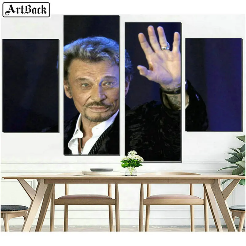

JOHNNY HALLYDAY Diamond Painting Portrait Full Square French Singer Wall Decoration Diamond Mosaic Crafts Sticker