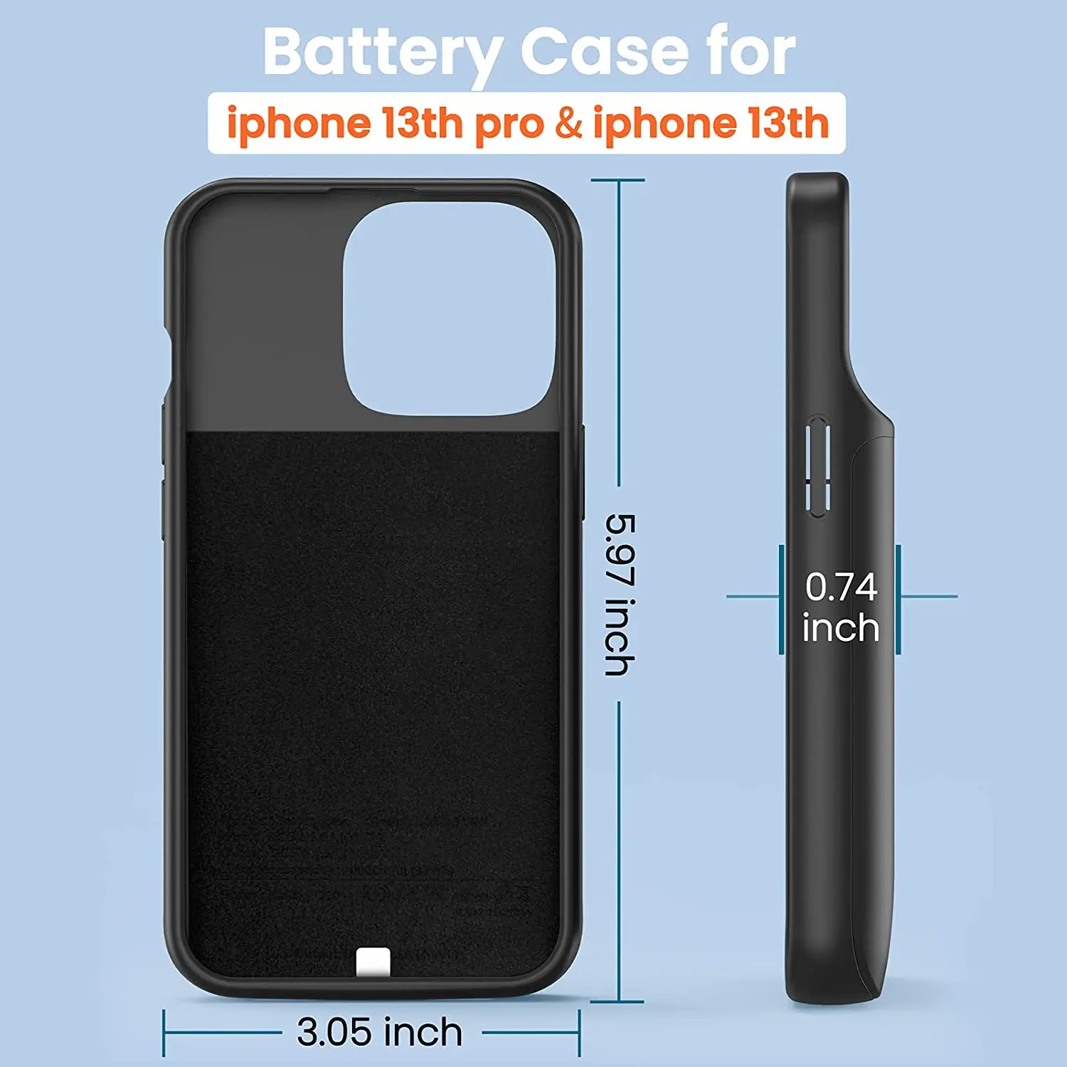 NEWDERY 4800mAh Wireless Charging Battery Case For iPhone