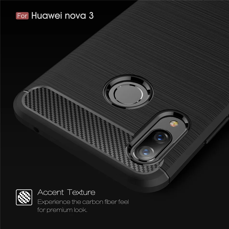 Ốp Lưng Dẻo Silicone Huawei Nova 3 3i Nova 3E Chống Sốc Trang Bị Sợi Carbon Mềm Điện Thoại TPU Dành Cho Huawei Nova 3i Ốp Lưng huawei silicone case