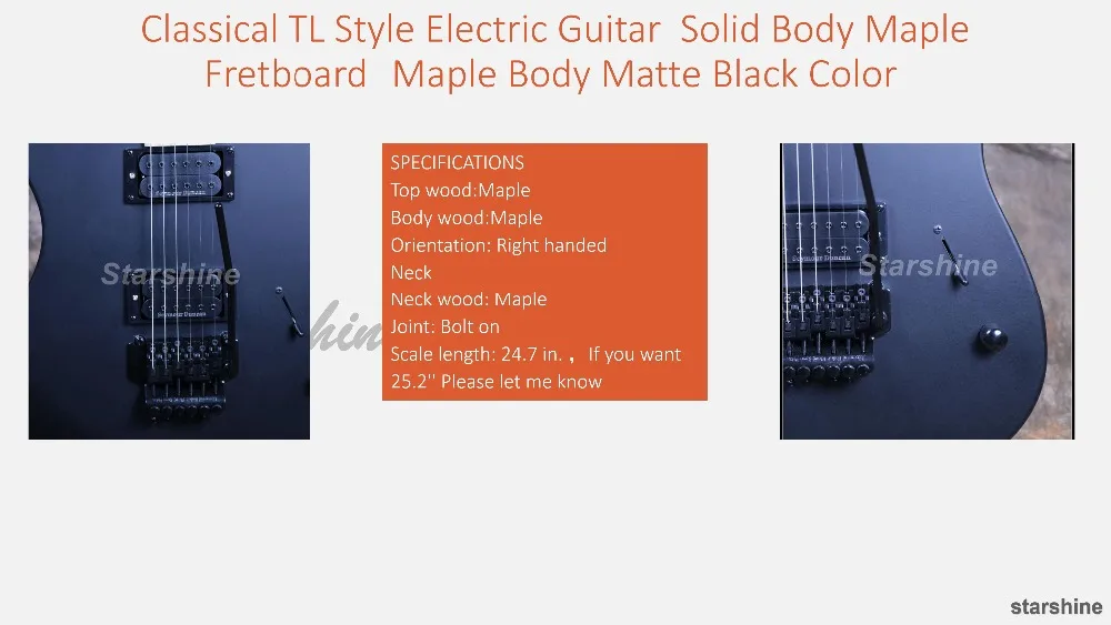 Классическая TL стиль электрогитара цельный корпус кленовый гриф ddmaple корпус матовая черная