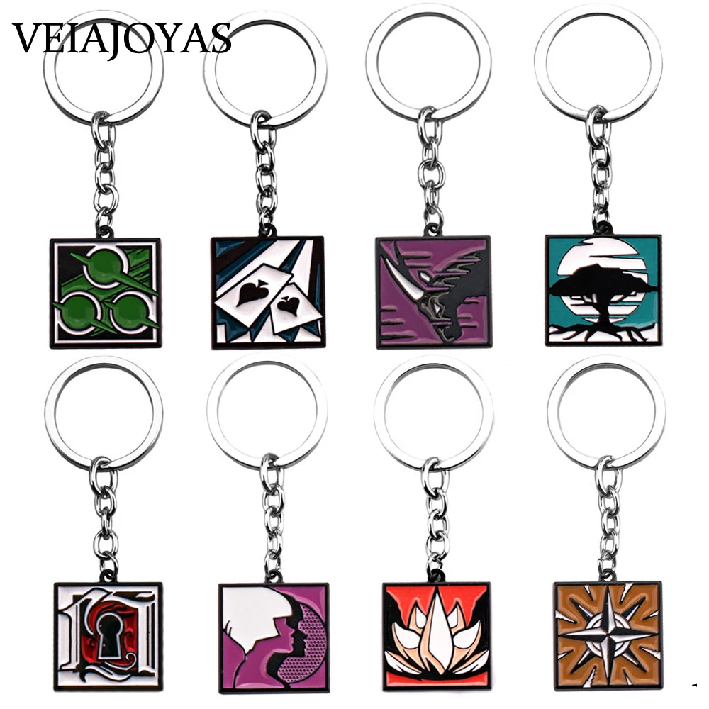 Nuovo Gioco Di Stile Rainbow Six 6 Siege Portachiavi Uomo Zero Ace Oryx Flores Iano Nomad Aruni Cool Portachiavi Titolare Porte Clef Gioielli