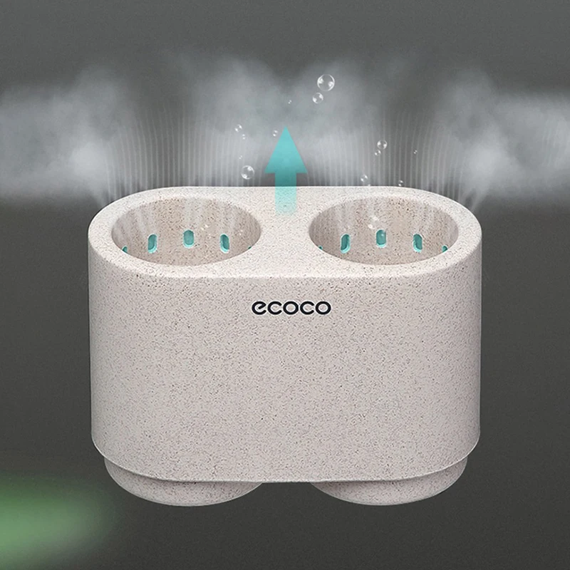 ECOCO Magnetic Adsorption Inverted Toothbrush Holder Simple Toothpaste Storage Rack with Wash Cup Punch Free Bathroom Sets