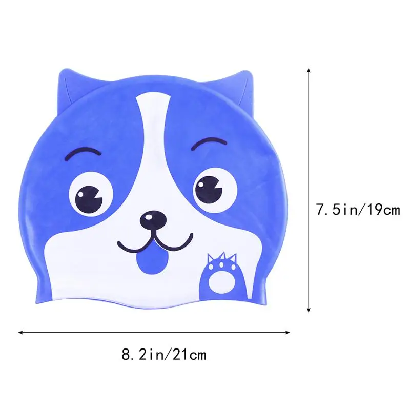 Силиконовая унисекс шапочка для плавания ming, водонепроницаемая мультяшная шапочка для плавания с милыми собачками для девочек