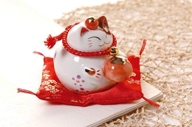 4 дюйма lucky cat керамический lucky cat домашний Фарфор Декоративные Украшения Бизнес-Подарки lucky cat Копилка Feng Shui украшения