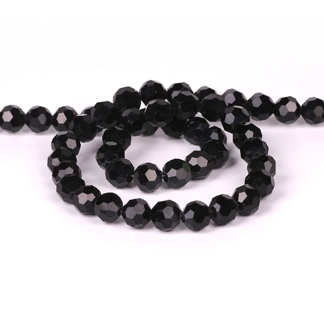 6/8/10mm Czech Glass Black Beads For Jewelry Making Bracelet Diy Necklace  Round Loose Spacer Crystal Faceted Beads Wholesale - AliExpress