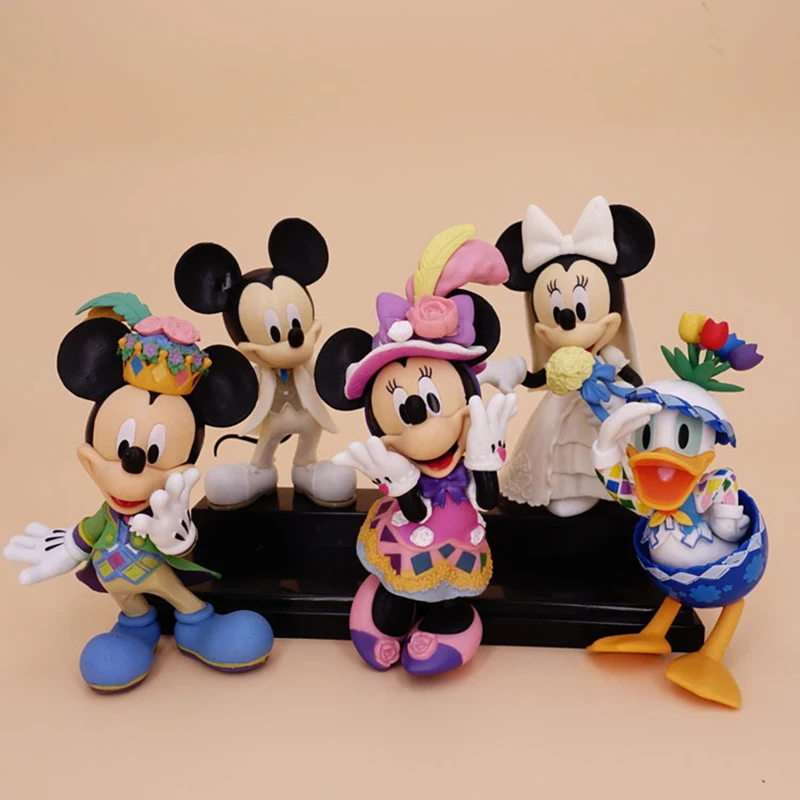 5 шт./лот Микки Мауса цифры Дональд Дак Минни Маус Высота каблука 11 см Disney ПВХ Мини