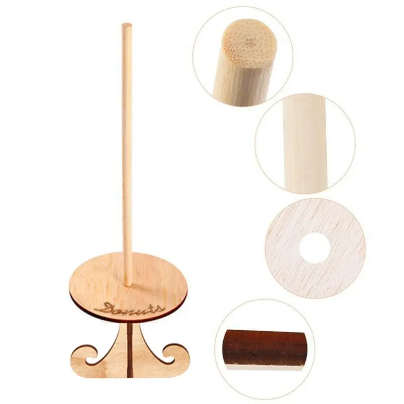 3pcs Wooden Donut Display Stand DIY Wall Dessert Rack Baby Shower Wedding Decor D0AC