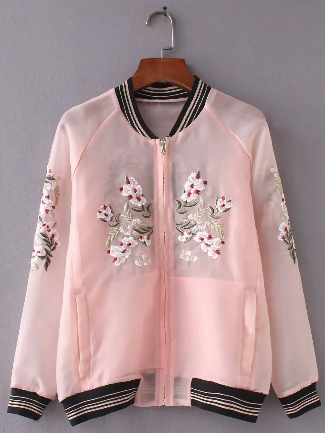 

Western Style New Style Machine Embroidery Thin Long Sleeve Zipper Baseball Uniform Sun Protection Clothing Coat WOMEN'S Dress F