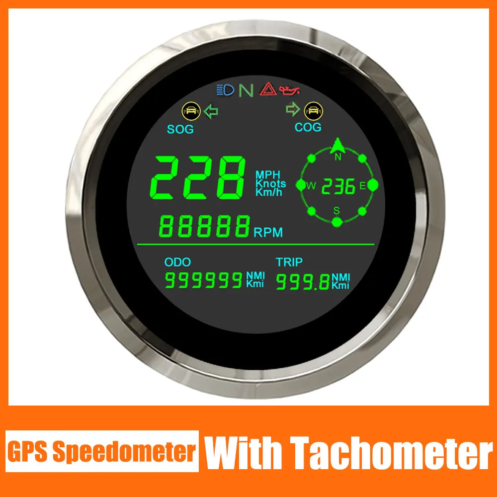 Tachimetro GPS Per Barche E Auto - Digitale, Impermeabile IP67, Display 85mm | Contamiglia Con Unità Regolabili - Foto 11
