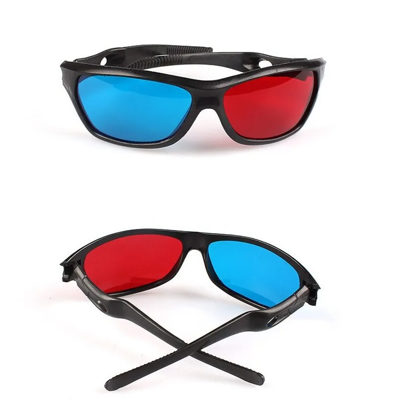 New  Black Frame Universal 3D Plastic Glasses/Oculos/Red Blue Cyan 3D Glass Anaglyph 3D Movie Game DVD Vision/cinema 