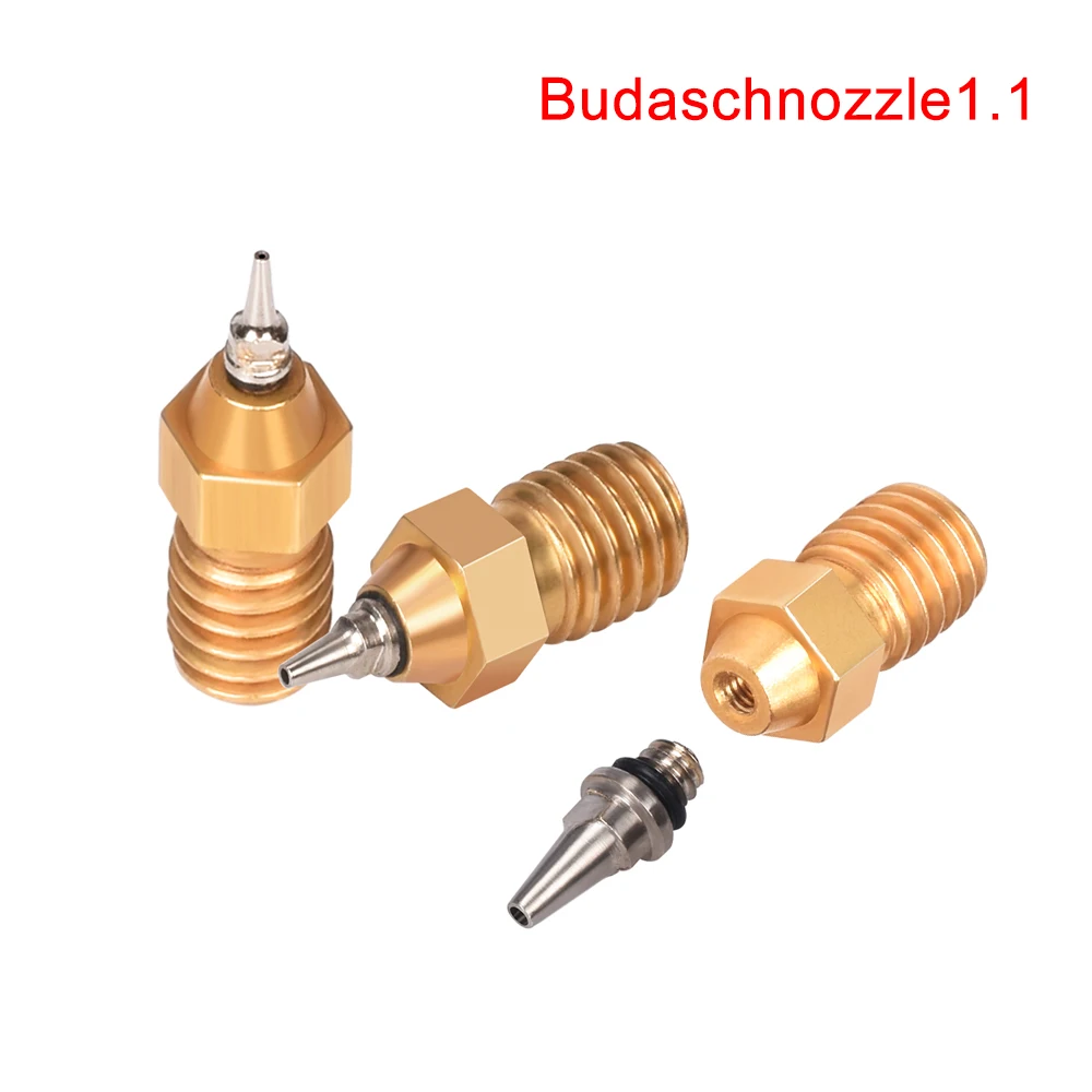 Высокое качество латунная насадка Budaschnozzle1.1 0,2 мм/0,3 мм/0,4 мм/0,5 мм Высокая Температура для 3D-принтеры s Hotend 3D-принтеры сопла