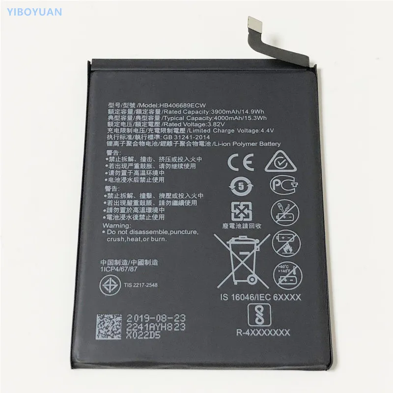 Аккумулятор 3,82 V 4000mAh HB406689ECW для huawei Enjoy 8 Plus/FLA-AL10/FLA-AL20/FLA-AL00