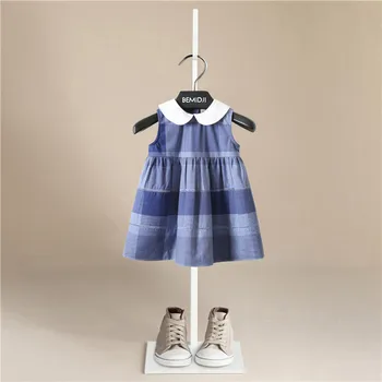 

Girl Dress 2020 New Baby Dresses Stripe Print Cartoon Birthday Sleeveless Dress Female Baby Summer Clothes Kids Girl Clothes