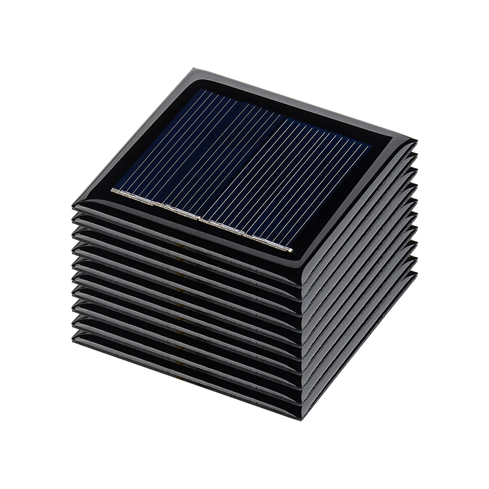 SUNYIMA 10pcs DIY Solar Panels 54x54MM 2V 130MA Photovoltaic Solar Cells With 15CM Wires Power Charger Solars Epoxy Plate