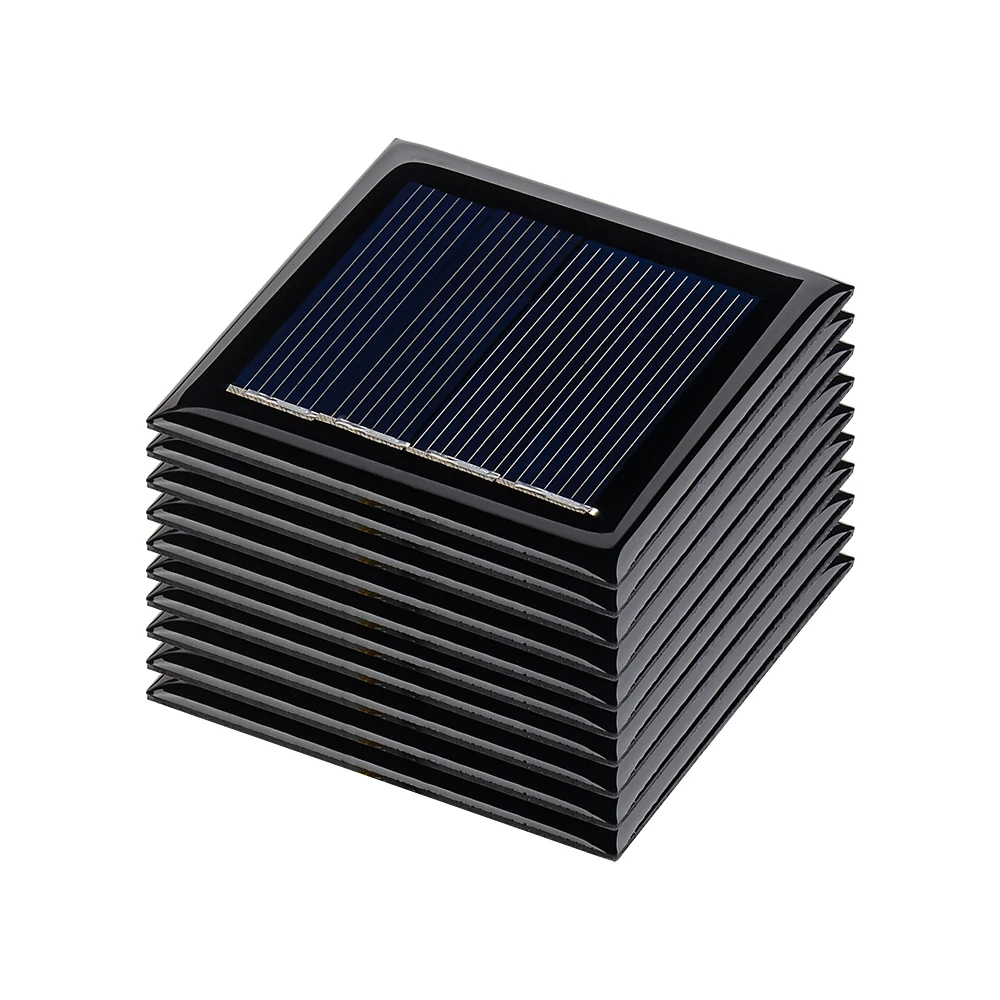 DIY Solar Panels 10pcs 54x54MM 2V 130MA Photovoltaic Solar Cells 15CM Wires Power Charger Solars Epoxy Plate
