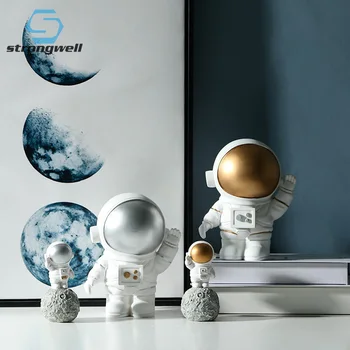 

Strongwell Nordic Resin Space Astronaut Sculpture Figurine Ornament Modern Minimalist Home Decoration Living Room Birthday Gift