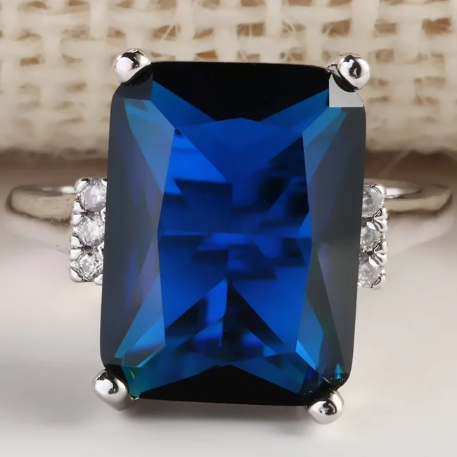 Роскошный бренд, большой голубой камень, кольцо, очаровательное ювелирное изделие для женщин, CZ обручальные кольца, обещающее обручальное кольцо для мужчин, Женские аксессуары O4K104 - Цвет основного камня: Ring K024