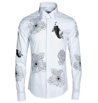 

Full Body Embroidery Pattern Brand Men's Wear Wind Male Shirt Type Shirt Brand Men's Wear Shirt Male