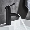 Matte Black Single Handle Cold Hot Water Basin Faucet Bathroom Cabinet Faucet Contracted Basin Faucet Deck Mounted ► Photo 3/6