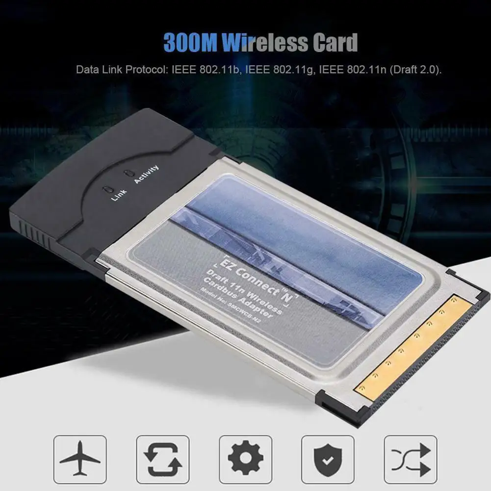 Новая беспроводная сетевая карта SMC SMCWCB-N2 PCMCIA 300M беспроводная сетевая карта подключение N Pro PCMCIA WiFi WLAN карта 2,4 ГГц