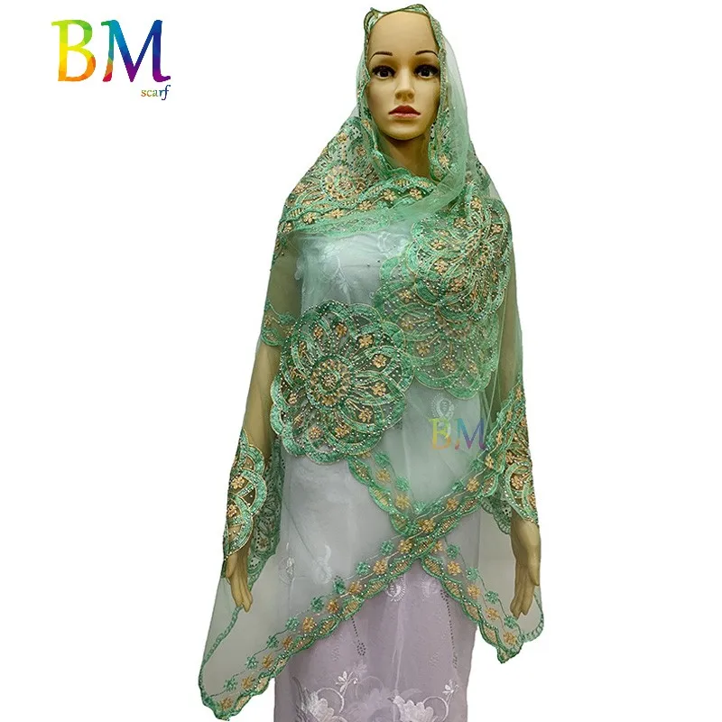 Последняя африканская Женская шаль мусульманский женский шарф 200*50 см маленький шарф из тюли для шали BX11 - Цвет: BX11-10