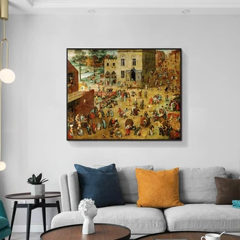 

Cassisy Pieter Bruegel the Elder Children's Games Canvas Painting & Calligraphy Print Living Room Wall Decor Art Pic No Framed