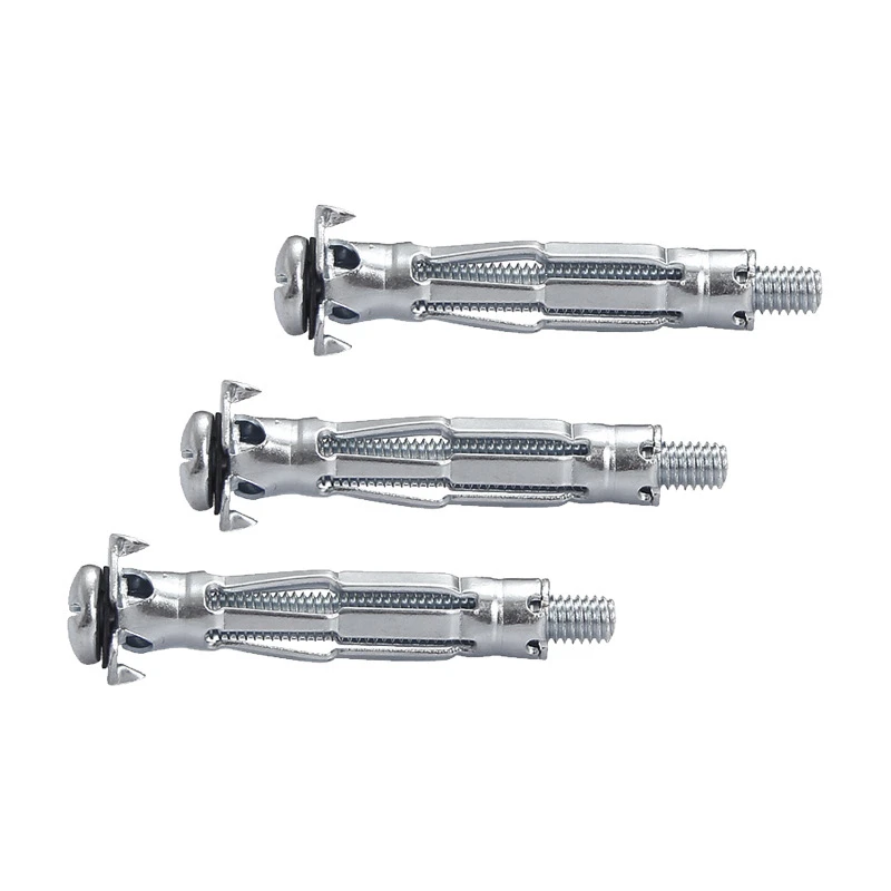 M4X20 Hollow Wall Anchor Kit Plasterboard Drywall Cavity Plug Dowel Drywall Expansion Anchors Gypsum Board Holes 120PCS