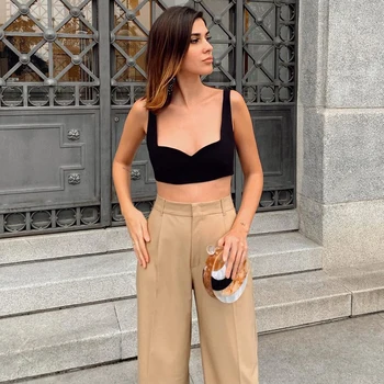 

2020 New Women Summer sexy short Tops black elastic vest Casual Fashion Female Mujer Verano haut femme