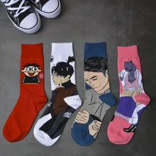 Японские большие красные шумные носки для пары в стиле хип-хоп хлопковые носки с изображением животных высокие носки без пятки женские носки в стиле Харадзюку