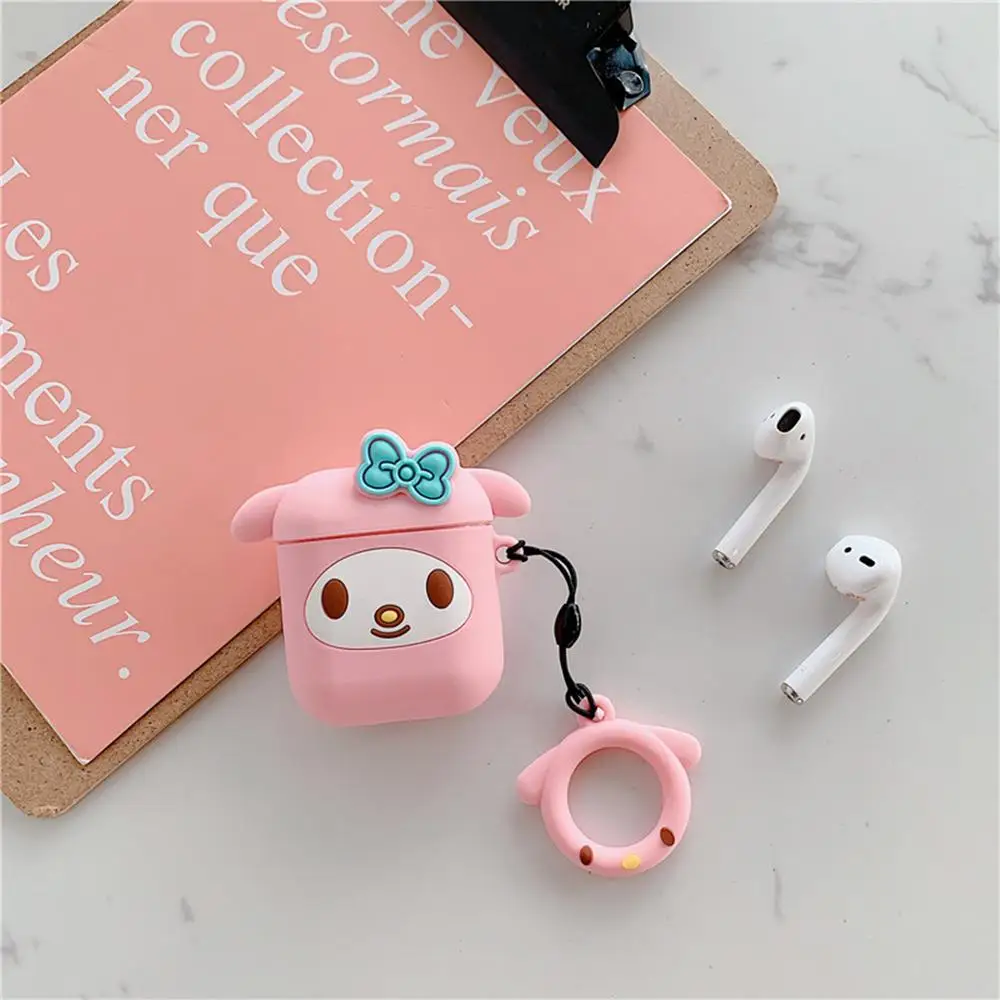 Защитный чехол Airpods для Apple, беспроводная bluetooth-гарнитура, набор силиконовых 3D Минни с большими глазами+ браслет, чехол для Ipod - Цвет: 18