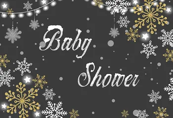 

Snowflakes decoration backgrounds baby shower photo vinyl Fotografia black Photographer backdrop for Photo Studio props G-1009